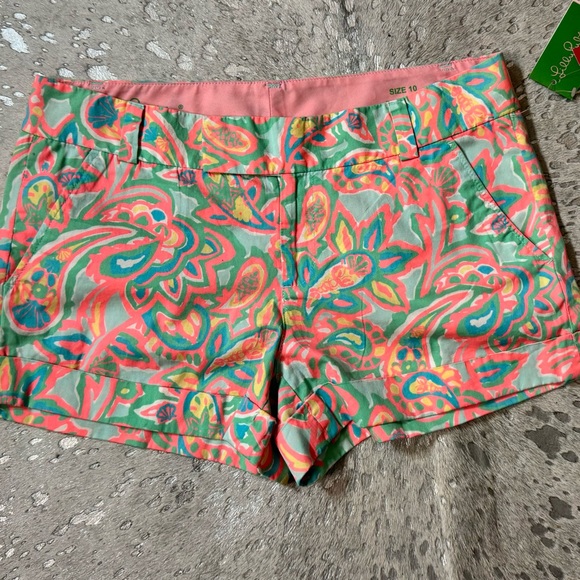 Barclay cotton cuffed short in Sand Bar Blue Make a Splash- size 10 - Picture 2 of 4